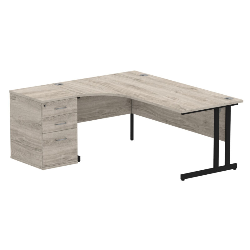 Impulse 1800mm Cantilever Left Crescent Desk Workstation - Image 7
