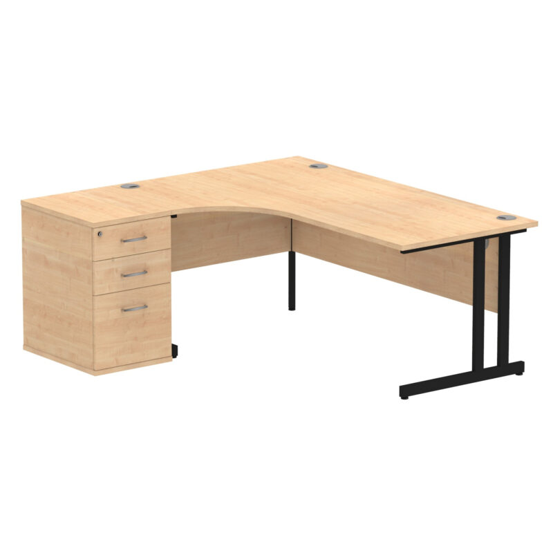 Impulse 1800mm Cantilever Left Crescent Desk Workstation - Image 13