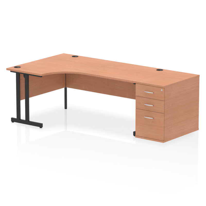 Impulse 1800mm Cantilever Left Crescent Desk Workstation - Image 4