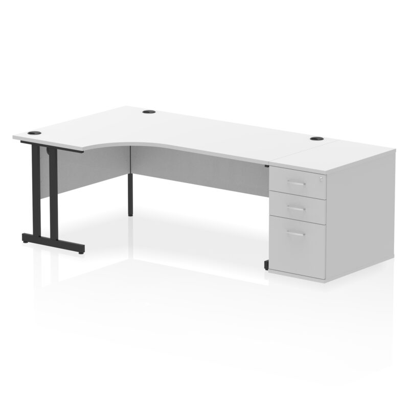 Impulse 1800mm Cantilever Left Crescent Desk Workstation - Image 34
