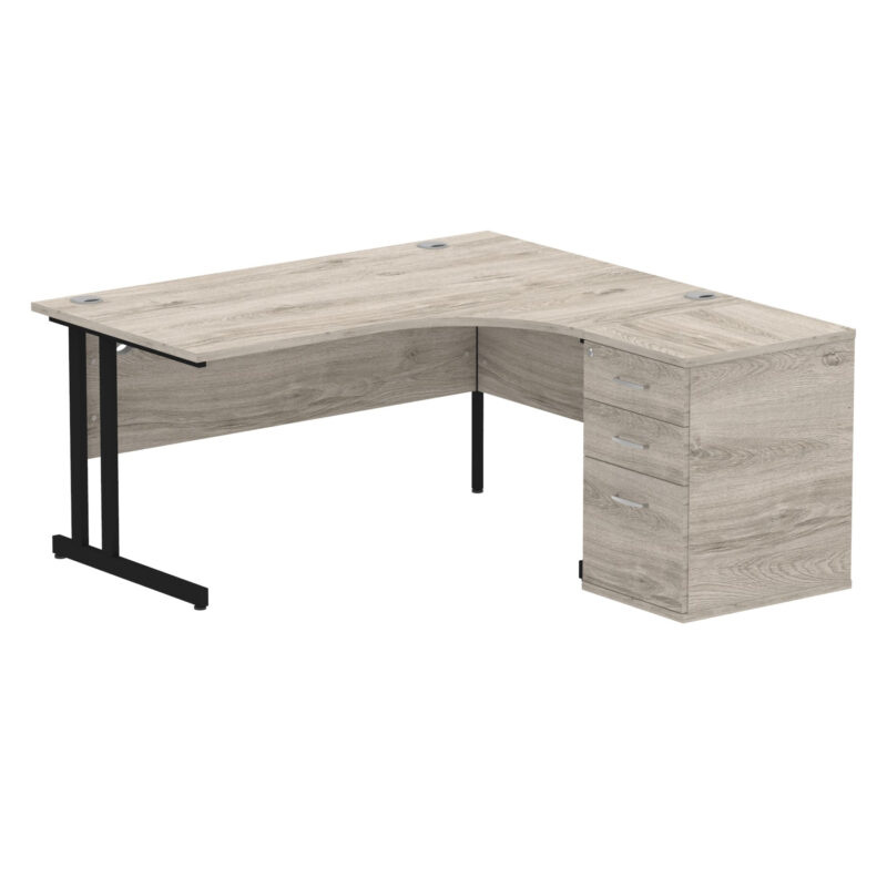 Impulse 1600mm Cantilever Right Crescent Desk Workstation - Image 7