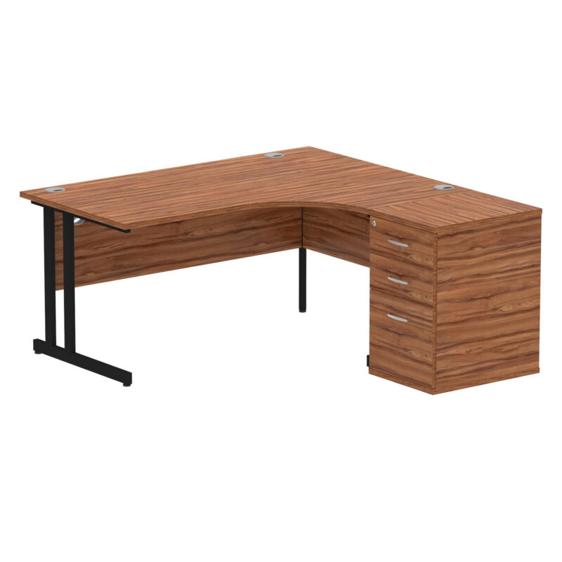 Impulse 1600mm Cantilever Right Crescent Desk Workstation - Image 25