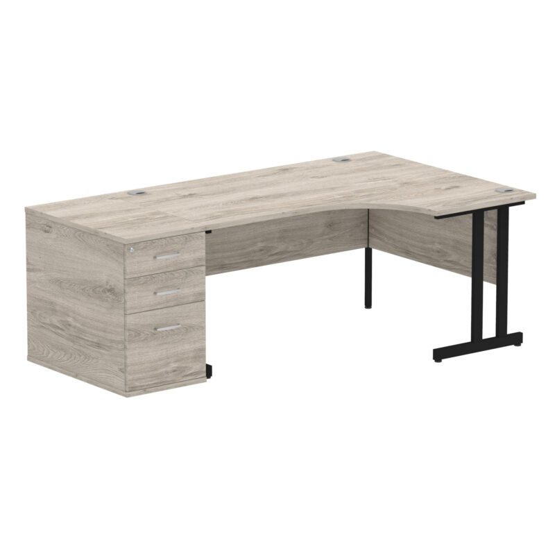 Impulse 1600mm Cantilever Right Crescent Desk Workstation - Image 10