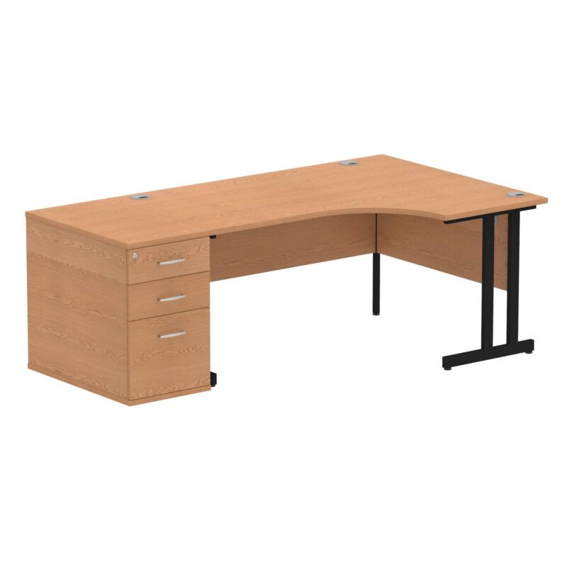 Impulse 1600mm Cantilever Right Crescent Desk Workstation - Image 22