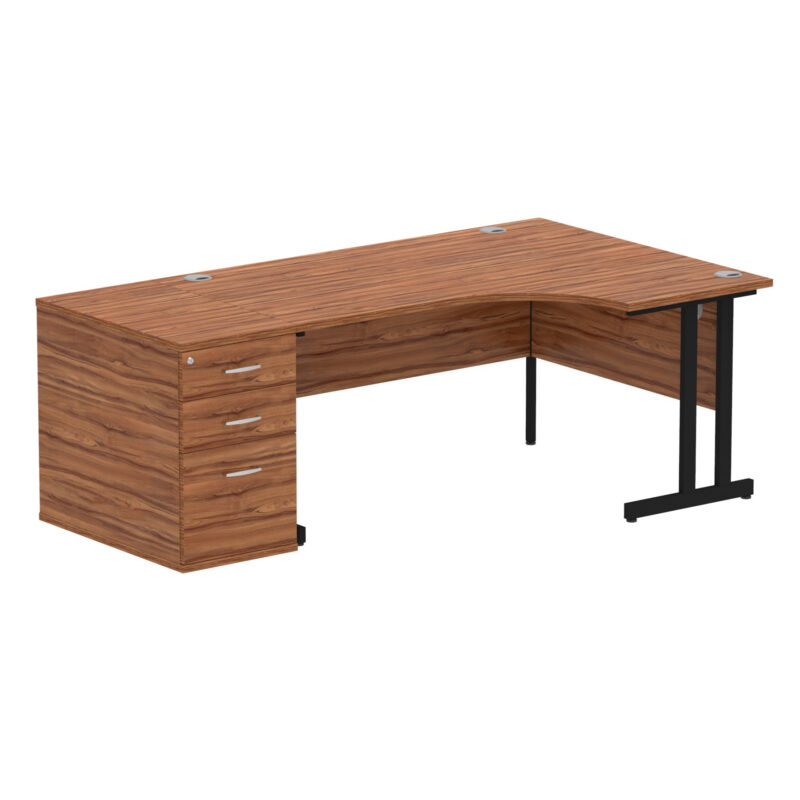 Impulse 1600mm Cantilever Right Crescent Desk Workstation - Image 28