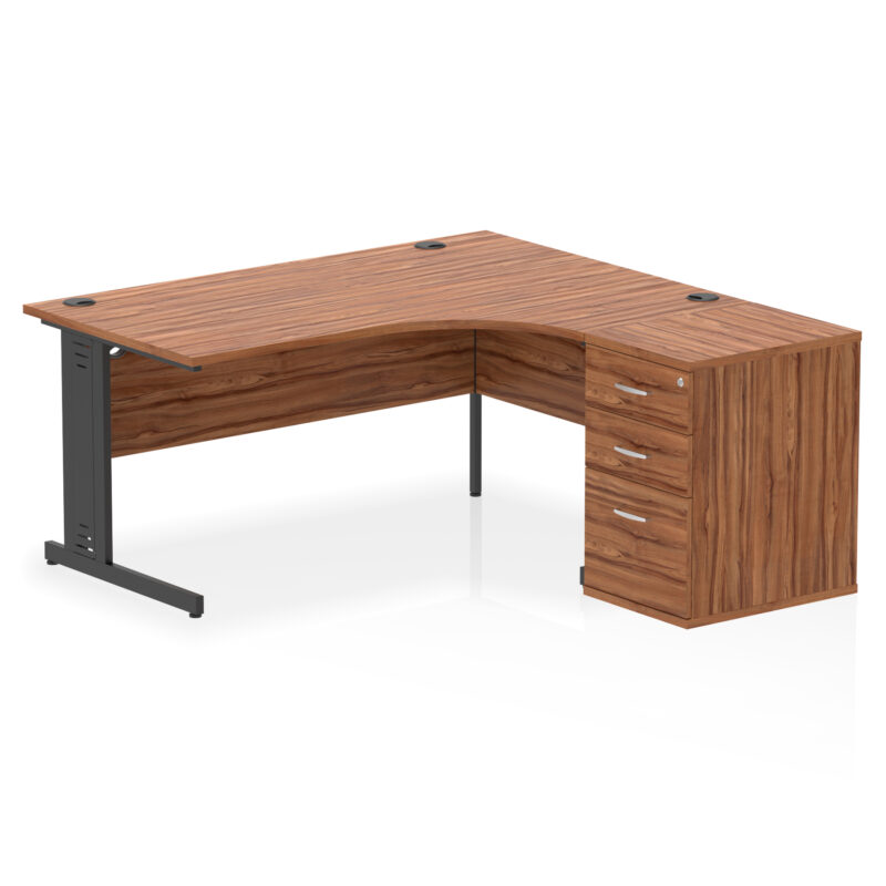 Impulse 1600mm Cable Managed Right Crescent Desk Workstation - Image 25