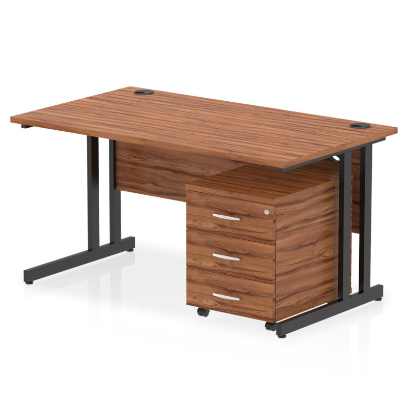 Impulse 1400mm Cantilever Straight Desk With Mobile Pedestal - Image 38