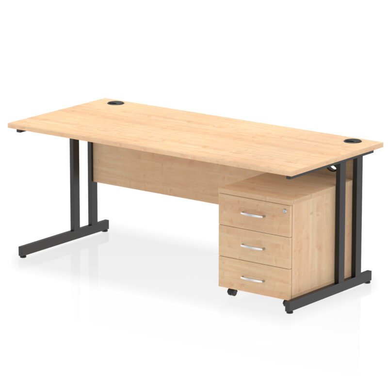 Impulse 1800mm Cantilever Straight Desk With Mobile Pedestal - Image 35