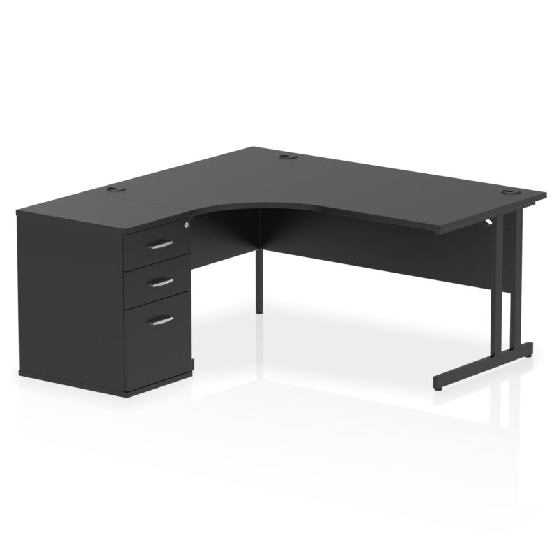 Impulse 1600mm Cantilever Left Crescent Desk Workstation - Image 37