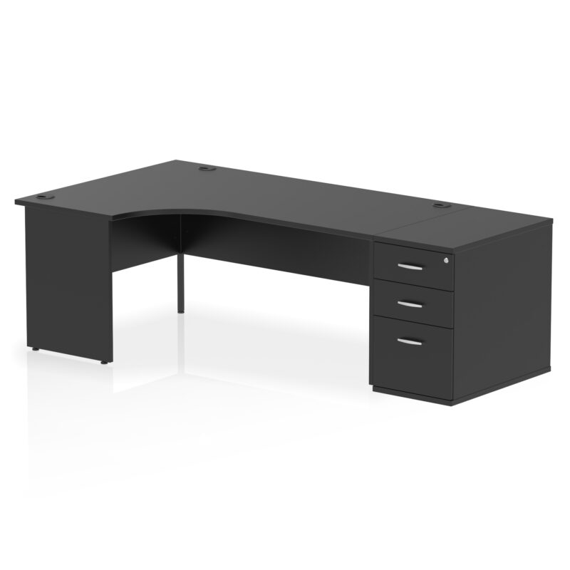 Impulse Panel End Crescent Desk Workstation - Image 56