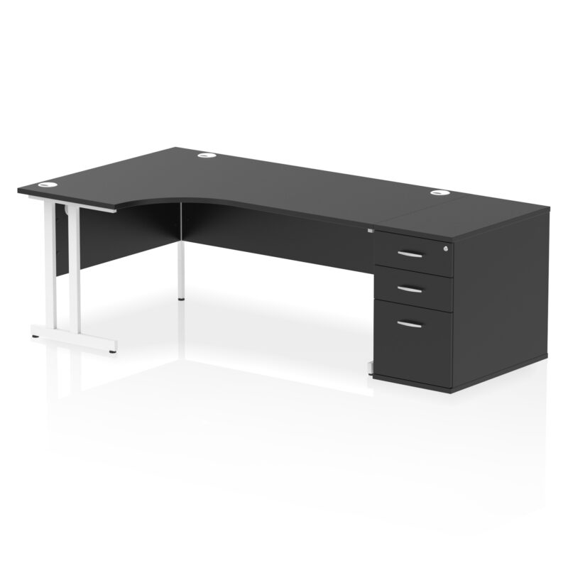Impulse 1800mm Cantilever Left Crescent Desk Workstation - Image 42