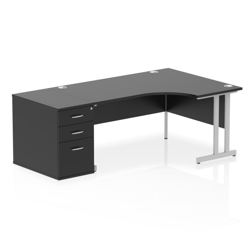 Impulse 1600mm Cantilever Right Crescent Desk Workstation - Image 41