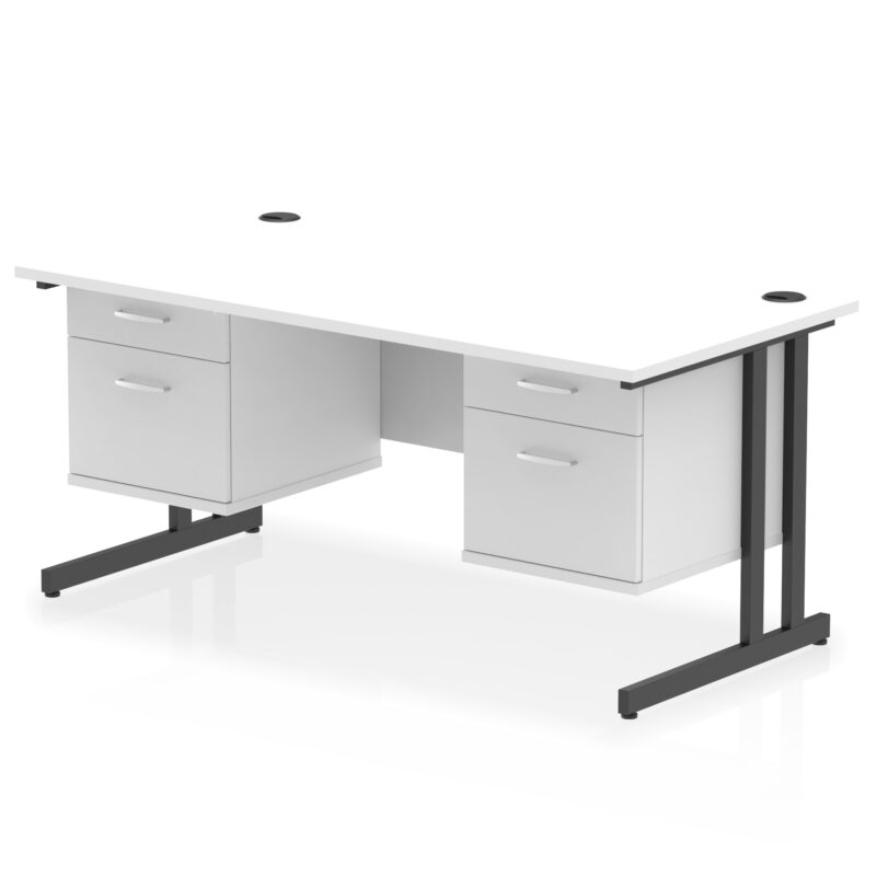 Impulse 1600mm Cantilever Straight Desk With Two Fixed Pedestal - Image 54