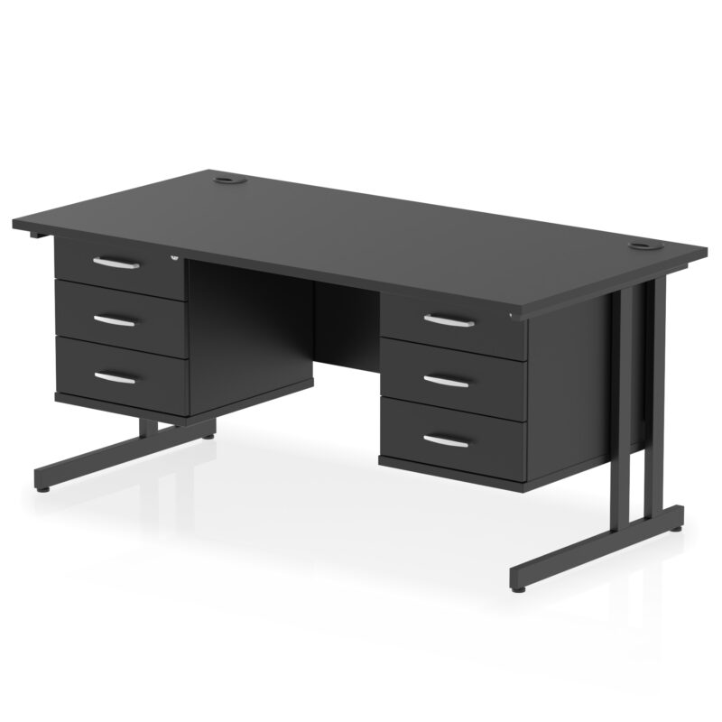 Impulse 1600mm Cantilever Straight Desk With Two Fixed Pedestal - Image 66