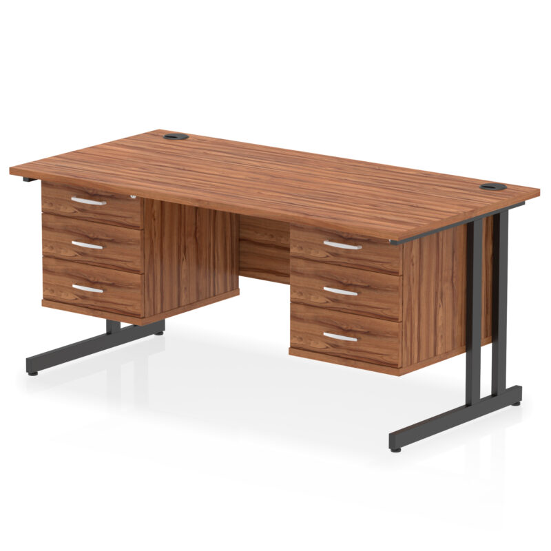 Impulse 1600mm Cantilever Straight Desk With Two Fixed Pedestal - Image 71