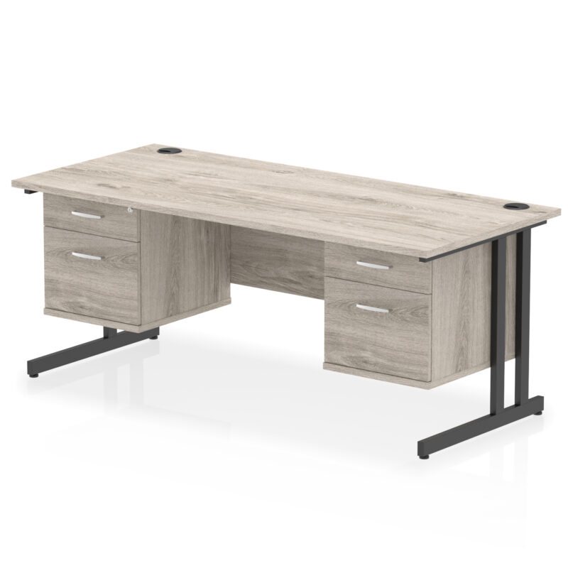 Impulse 1800mm Cantilever Straight Desk With Two Fixed Pedestal - Image 52