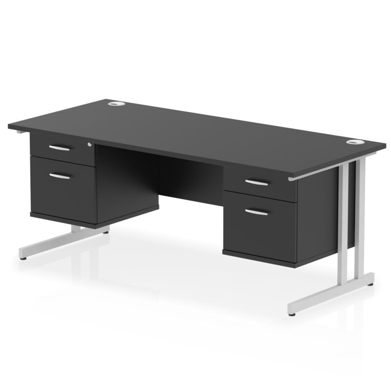 Impulse 1800mm Cantilever Straight Desk With Two Fixed Pedestal - Image 47