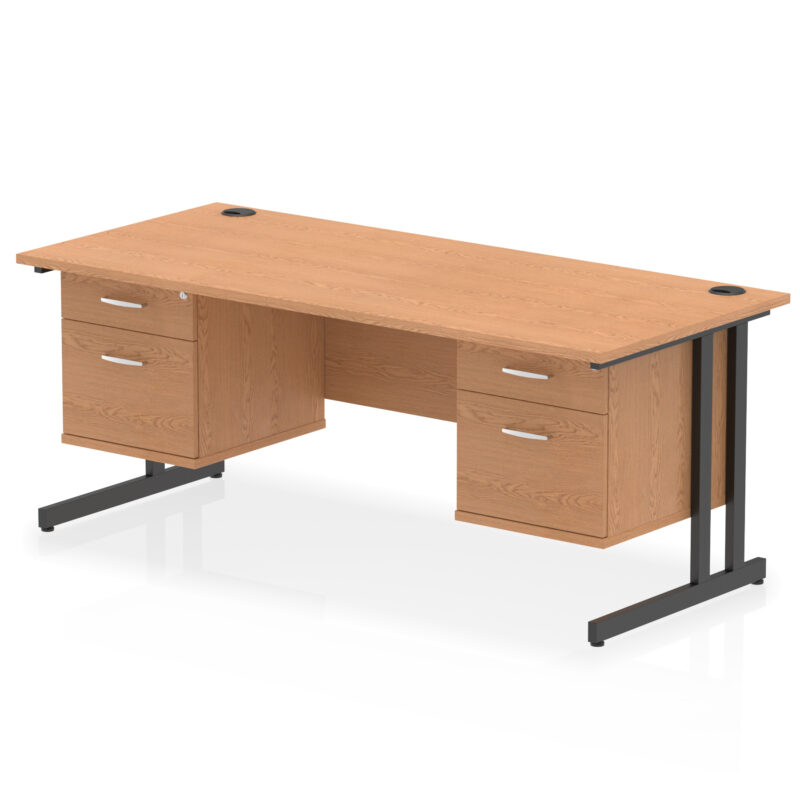 Impulse 1800mm Cantilever Straight Desk With Two Fixed Pedestal - Image 54