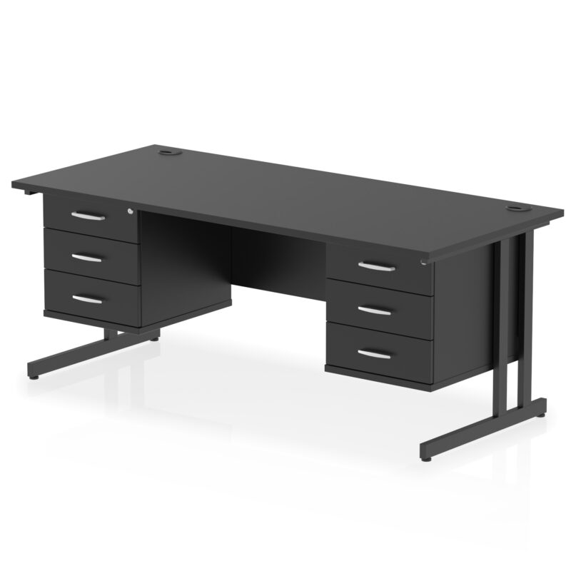 Impulse 1800mm Cantilever Straight Desk With Two Fixed Pedestal - Image 67