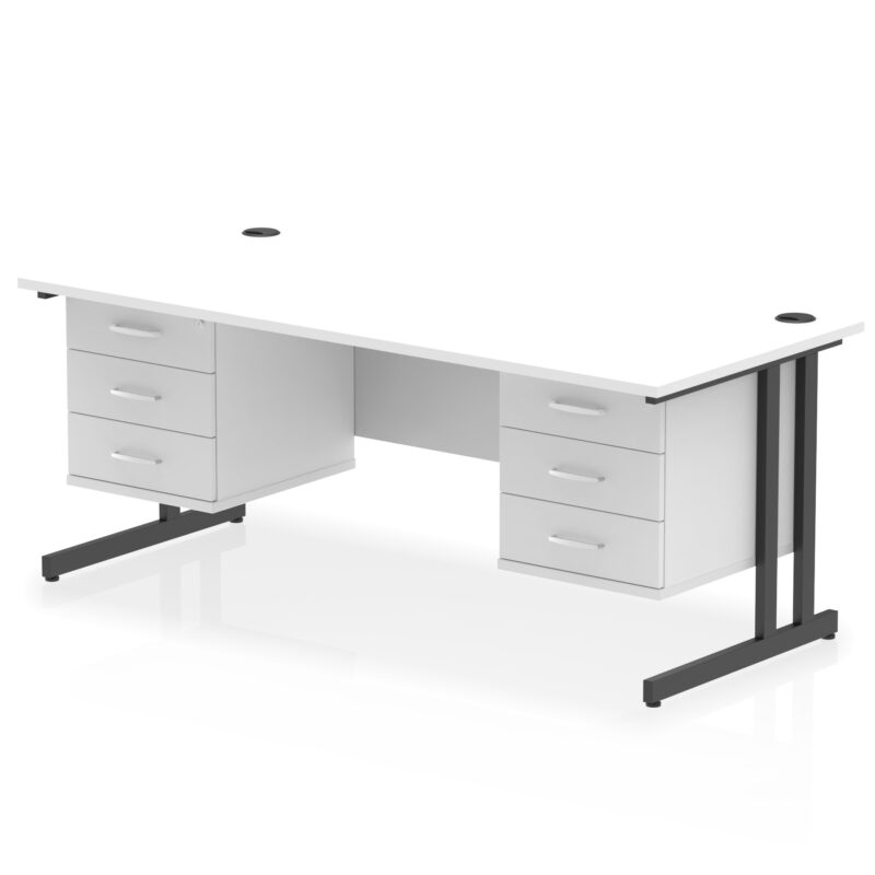 Impulse 1800mm Cantilever Straight Desk With Two Fixed Pedestal - Image 71