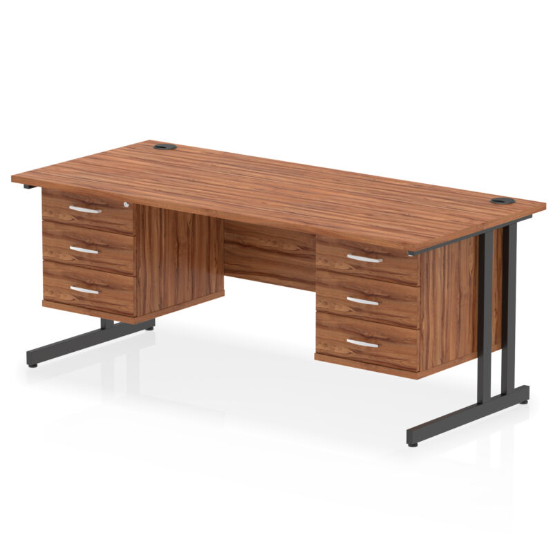 Impulse 1800mm Cantilever Straight Desk With Two Fixed Pedestal - Image 72