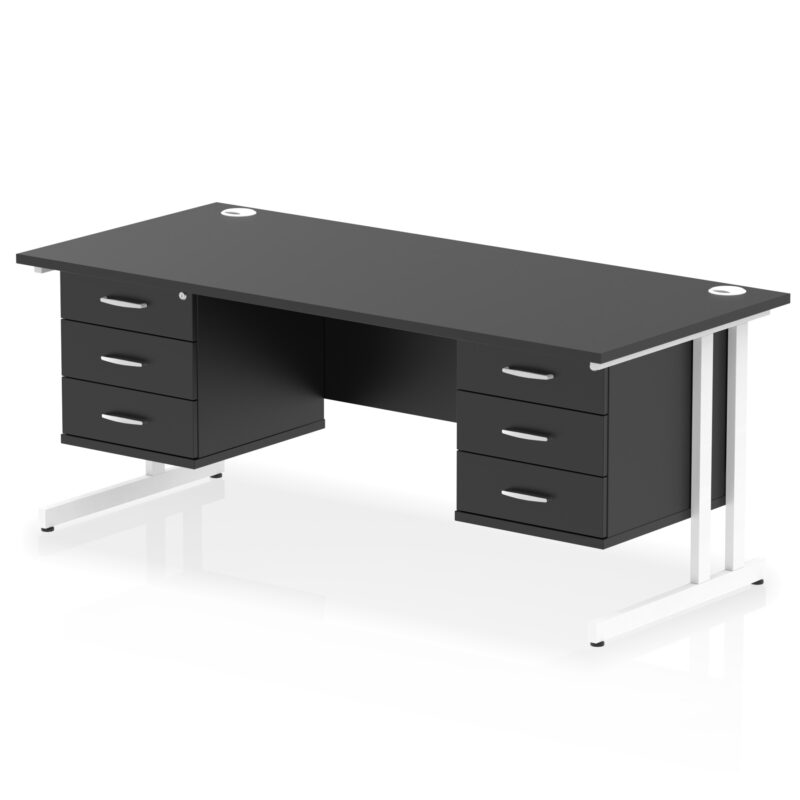 Impulse 1800mm Cantilever Straight Desk With Two Fixed Pedestal - Image 73