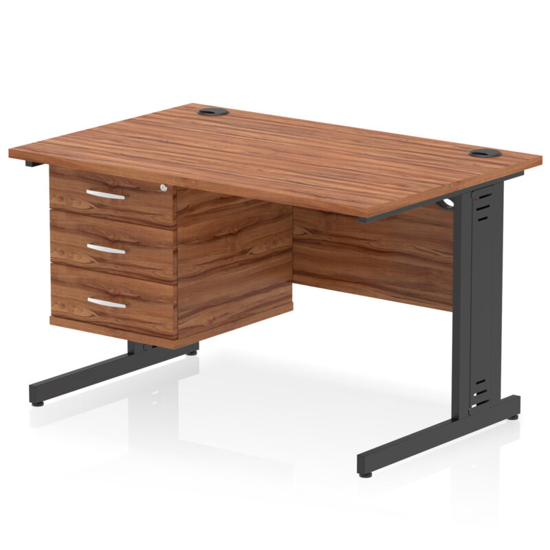Impulse 1200mm Cable Managed Straight Desk With Single Fixed Pedestal - Image 61
