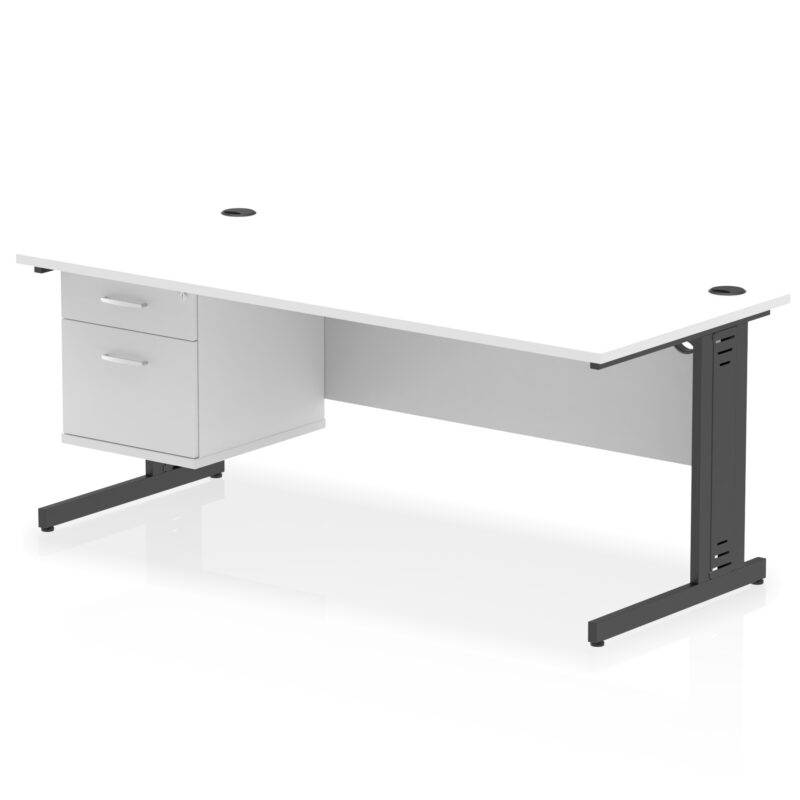 Impulse 1800mm Cable Managed Straight Desk With Single Fixed Pedestal - Image 51
