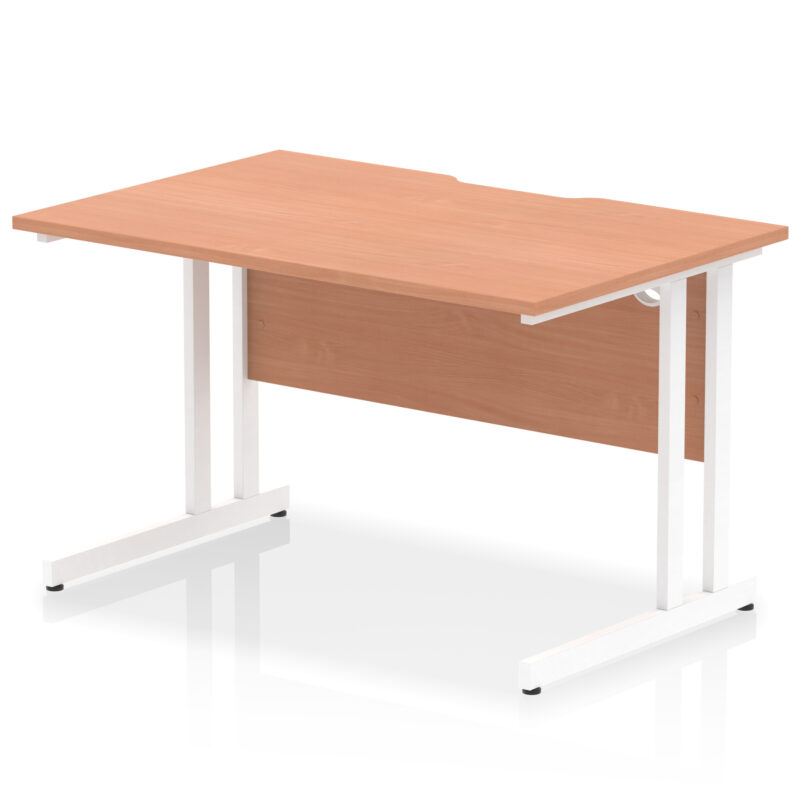 Impulse Scalloped Edge 1200mm Straight Desk Cantilever Leg - Image 4