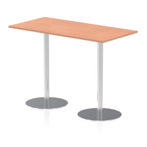 Italia Rectangular Poseur Table Silver Leg - Image 31