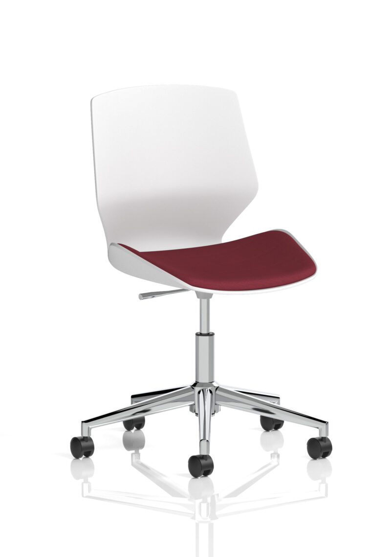 Florence 5 Star Base White Frame Fabric Visitor Chair - Image 10