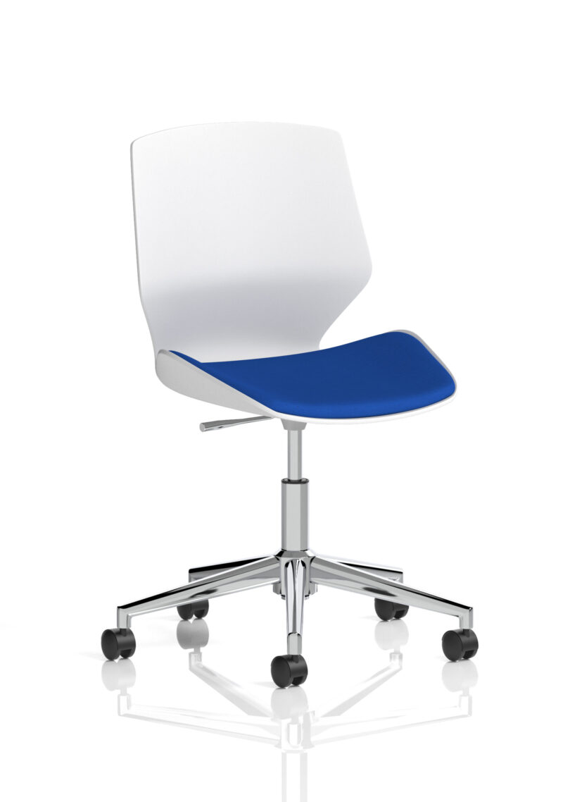 Florence 5 Star Base White Frame Fabric Visitor Chair - Image 14