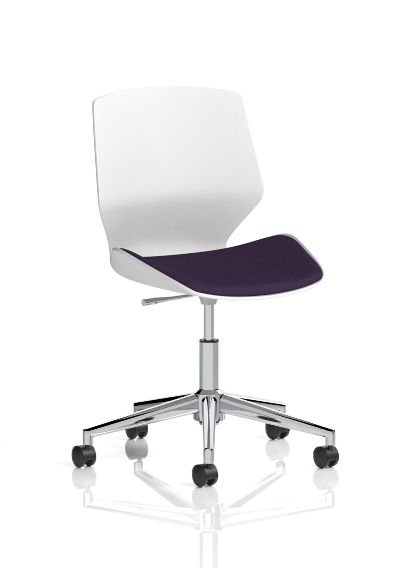 Florence 5 Star Base White Frame Fabric Visitor Chair - Image 16