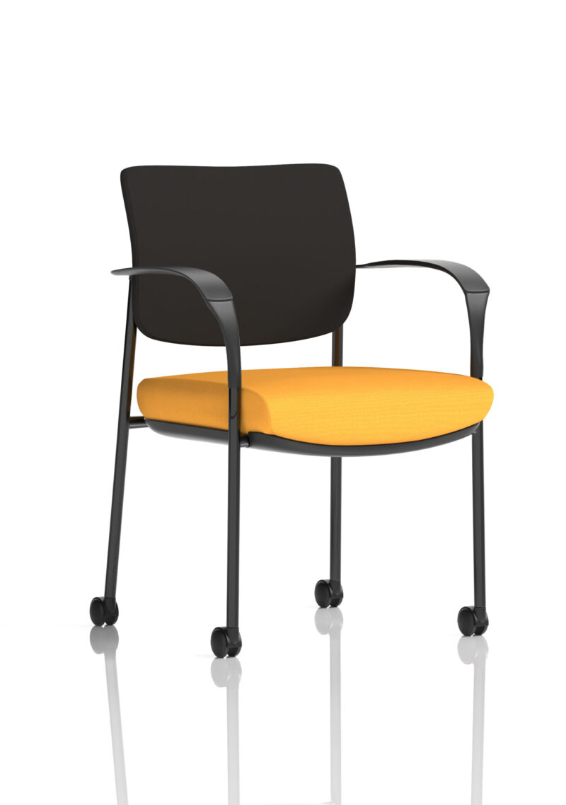Brunswick Deluxe Medium Back Visitor Office Chair with Arms with Castors - Image 5