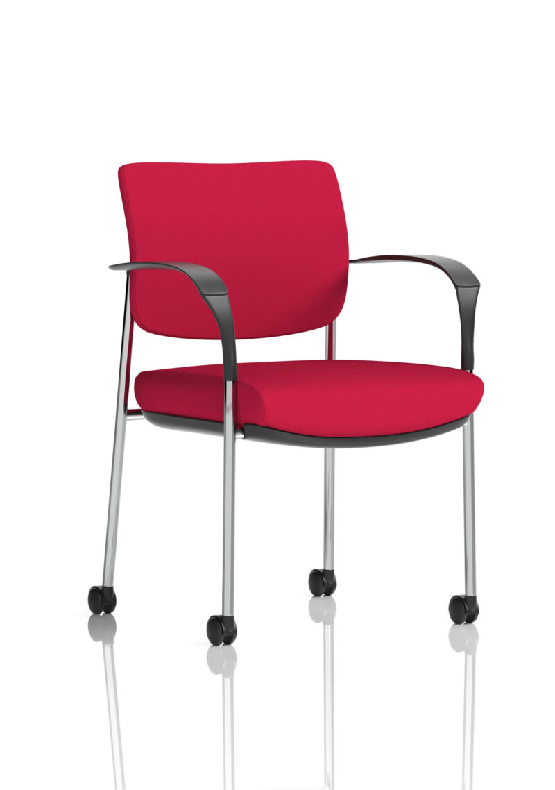 Brunswick Deluxe Medium Back Visitor Office Chair with Arms with Castors - Image 25
