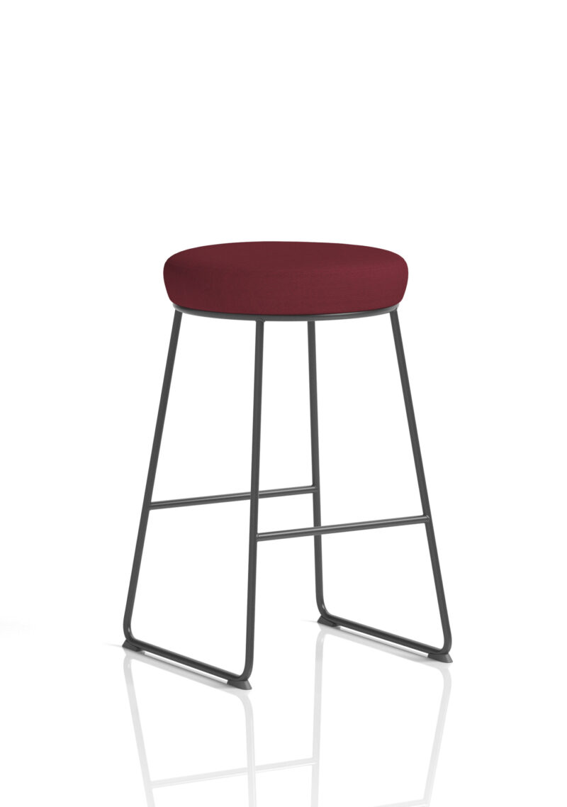 Turin Black Frame Fabric Seat Stool Chair - Image 5