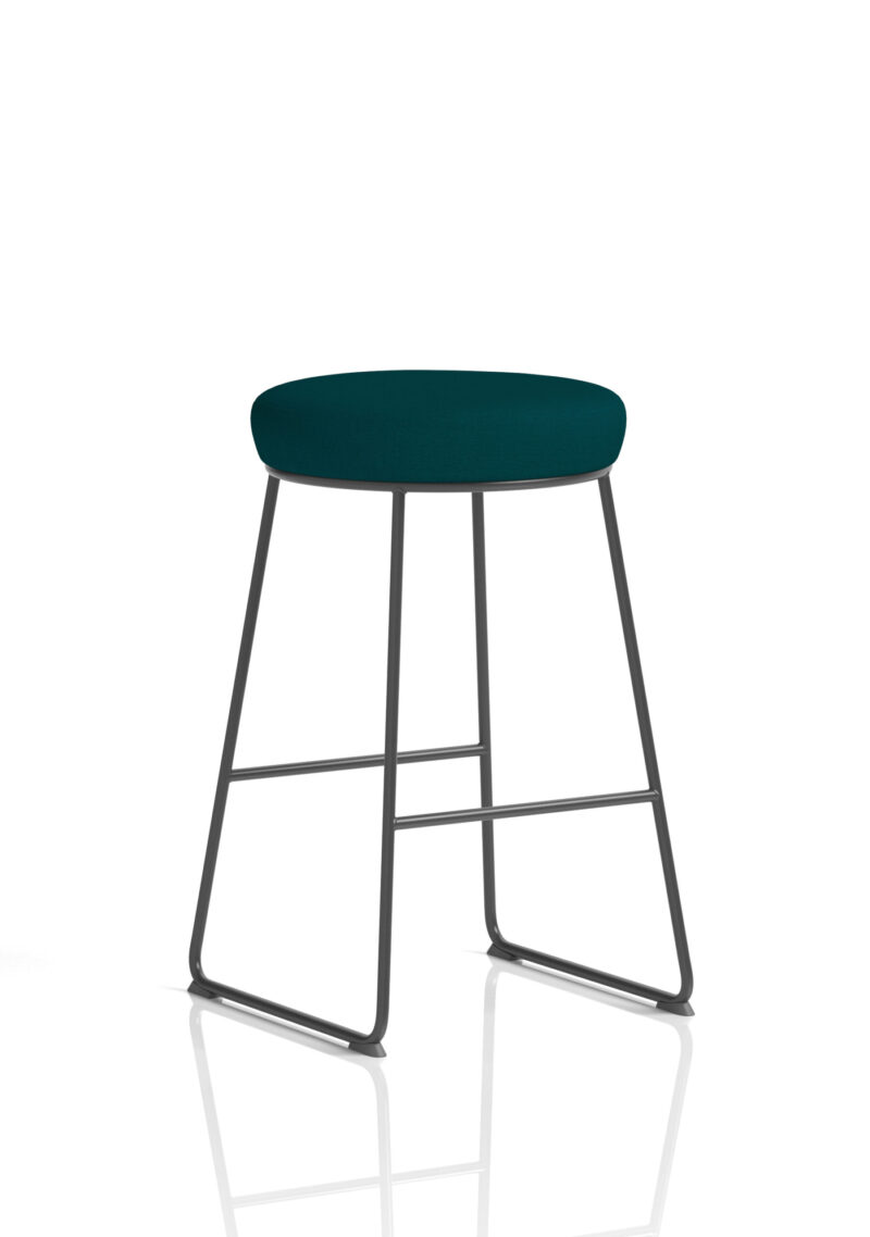 Turin Black Frame Fabric Seat Stool Chair - Image 6