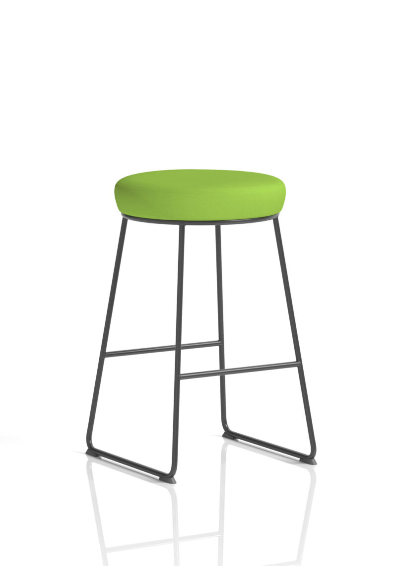 Turin Black Frame Fabric Seat Stool Chair - Image 7