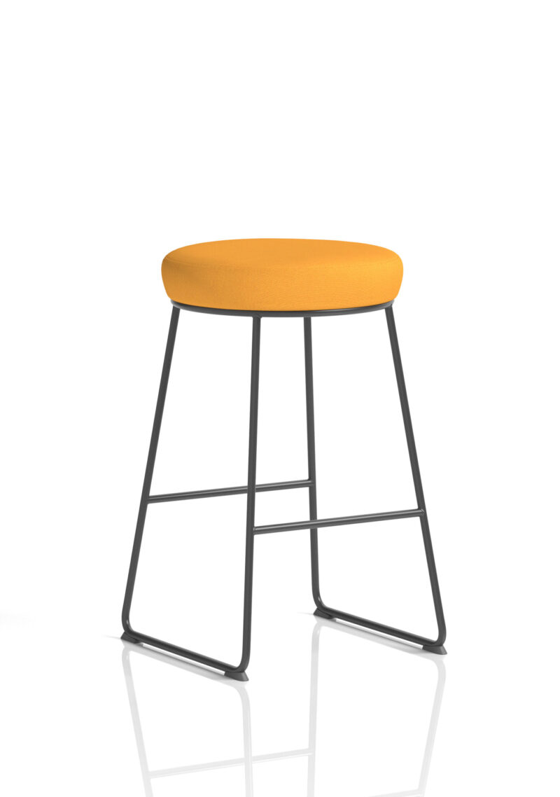 Turin Black Frame Fabric Seat Stool Chair - Image 8