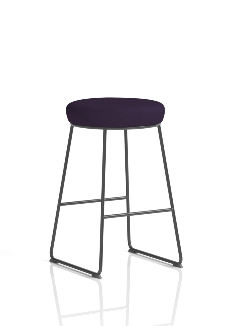 Turin Black Frame Fabric Seat Stool Chair - Image 11