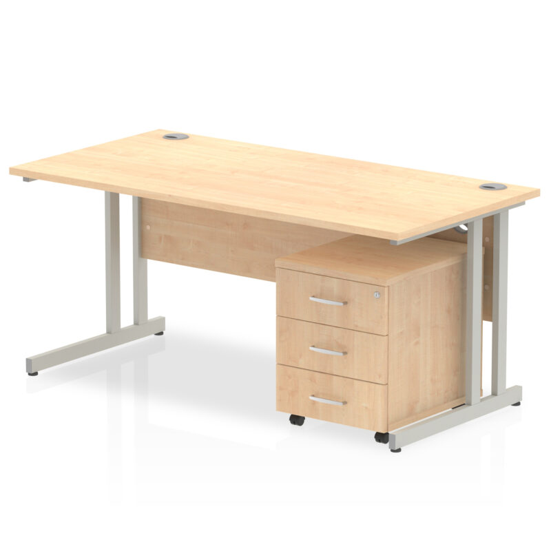 Impulse 1600mm Cantilever Straight Desk With Mobile Pedestal - Image 10