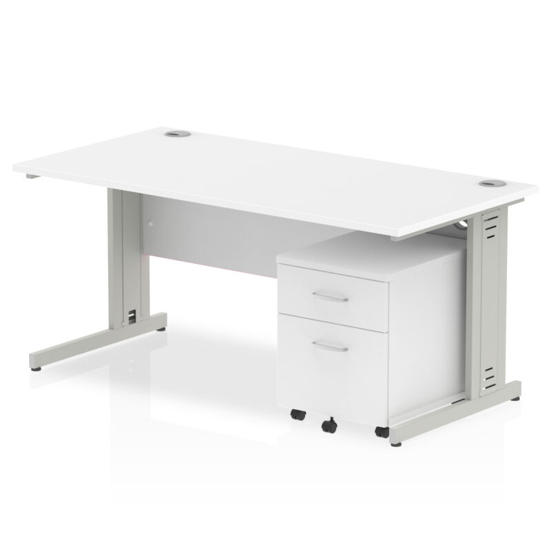Impulse 1600mm Cable Managed Straight Desk With Mobile Pedestal - Image 21
