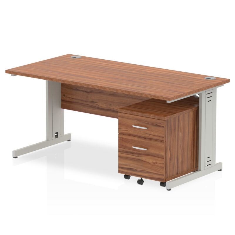 Impulse 1600mm Cable Managed Straight Desk With Mobile Pedestal - Image 17
