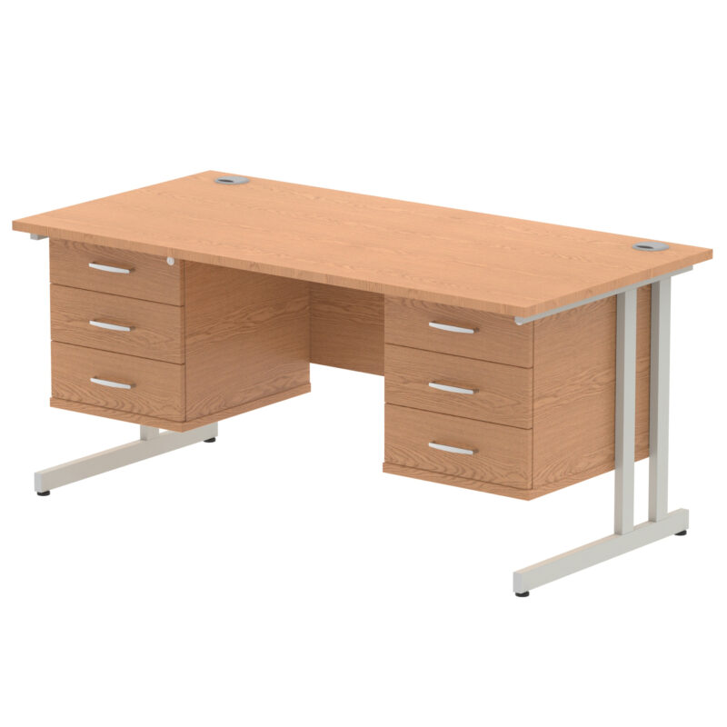Impulse 1600mm Cantilever Straight Desk With Two Fixed Pedestal - Image 26