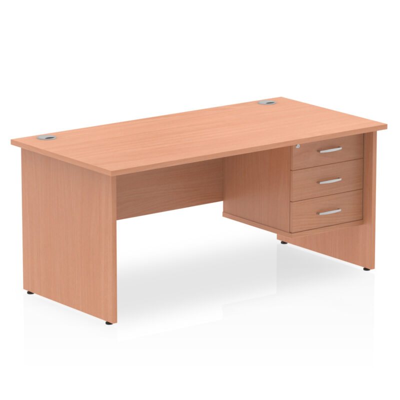 Impulse 1600mm Panel End Straight Desk With Single Fixed Pedestal - Image 4