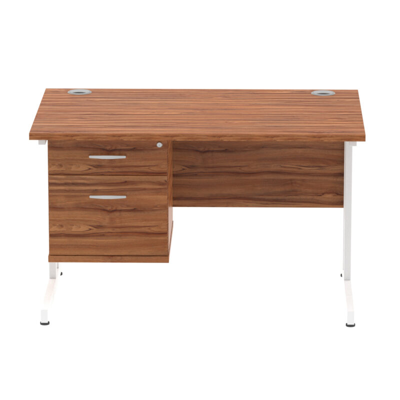Impulse 1200mm Cantilever Straight Desk With Single Fixed Pedestal - Image 41
