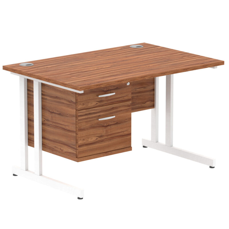Impulse 1200mm Cantilever Straight Desk With Single Fixed Pedestal - Image 42