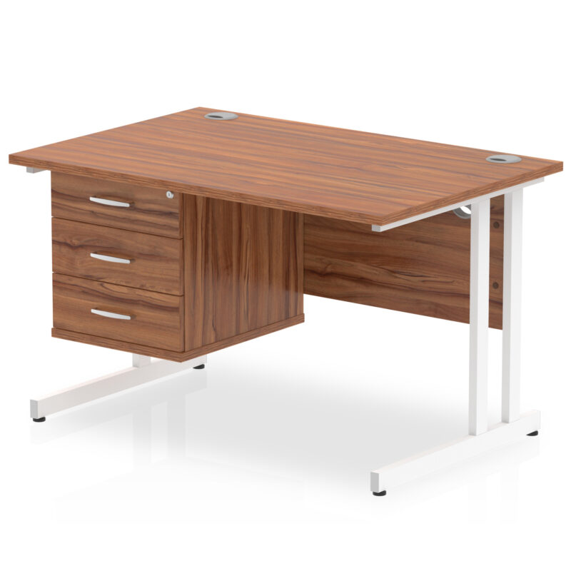 Impulse 1200mm Cantilever Straight Desk With Single Fixed Pedestal - Image 48