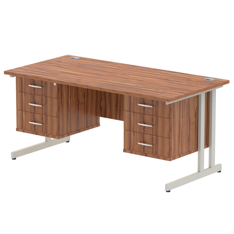 Impulse 1600mm Cantilever Straight Desk With Two Fixed Pedestal - Image 41