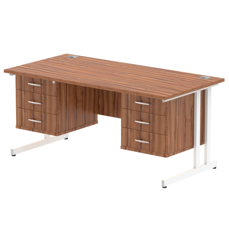 Impulse 1600mm Cantilever Straight Desk With Two Fixed Pedestal - Image 18